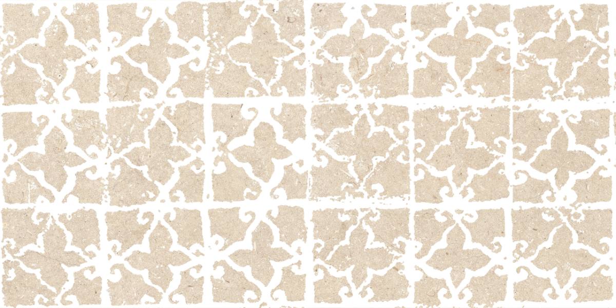 Kivikuvioinen koristelaatta ABK Poetry Stone Stamp Beige, 60x120 cm, 8,5 mm, matta