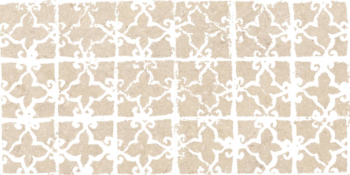 Kivikuvioinen koristelaatta ABK Poetry Stone Stamp Beige, 60x120 cm, 8,5 mm, matta