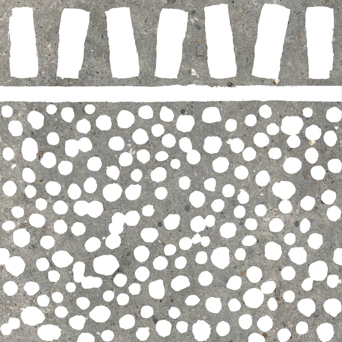 Kivikuvioinen koristelaatta ABK Poetry Stone Fringe Grey, 60x60 cm, 8,5 mm, matta