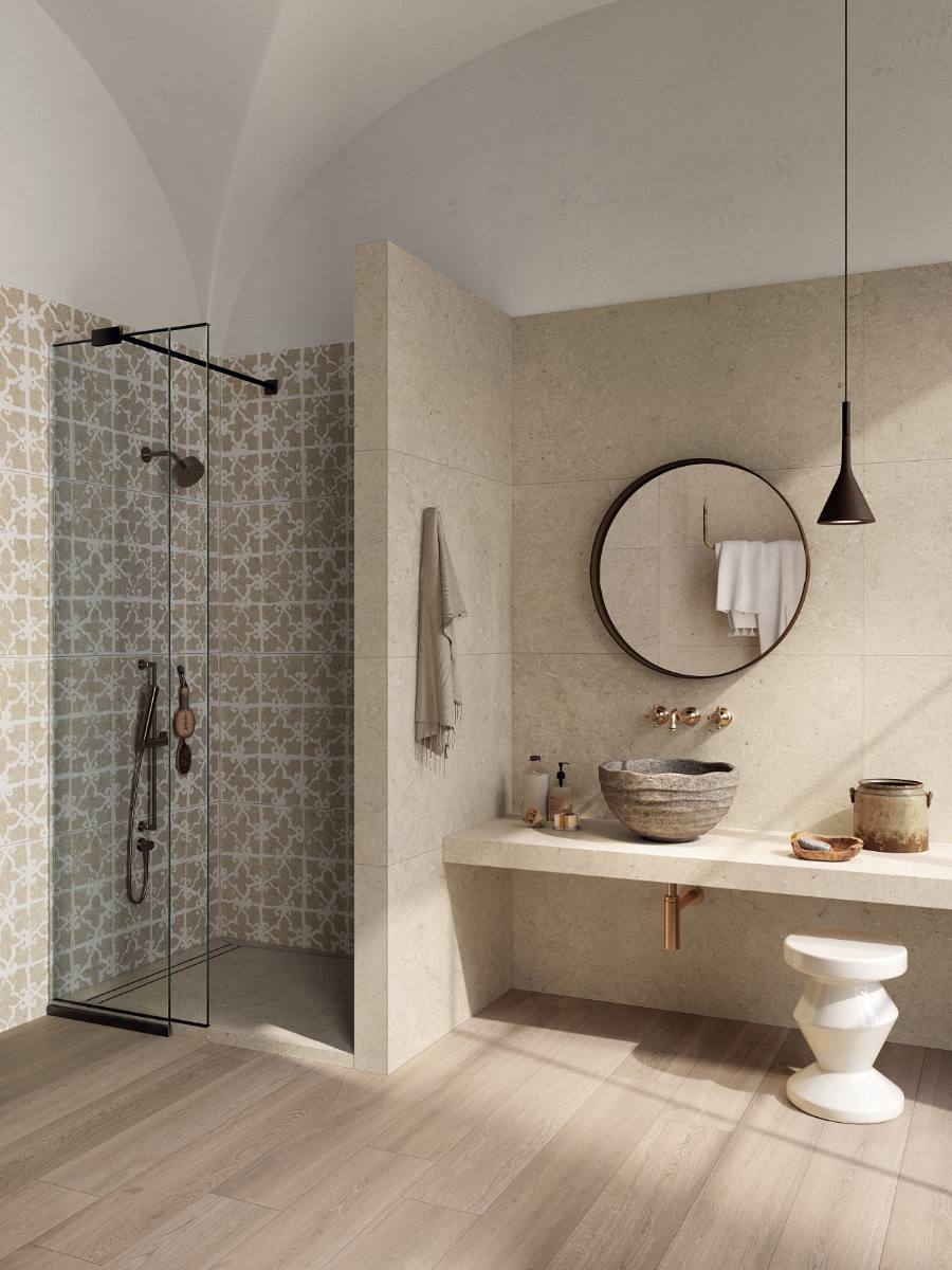 Kivikuvioinen terassilaatta ABK Poetry Stone Trani Beige, 60x120 cm, 20 mm, ulkokäyttöön, liukuesto R11