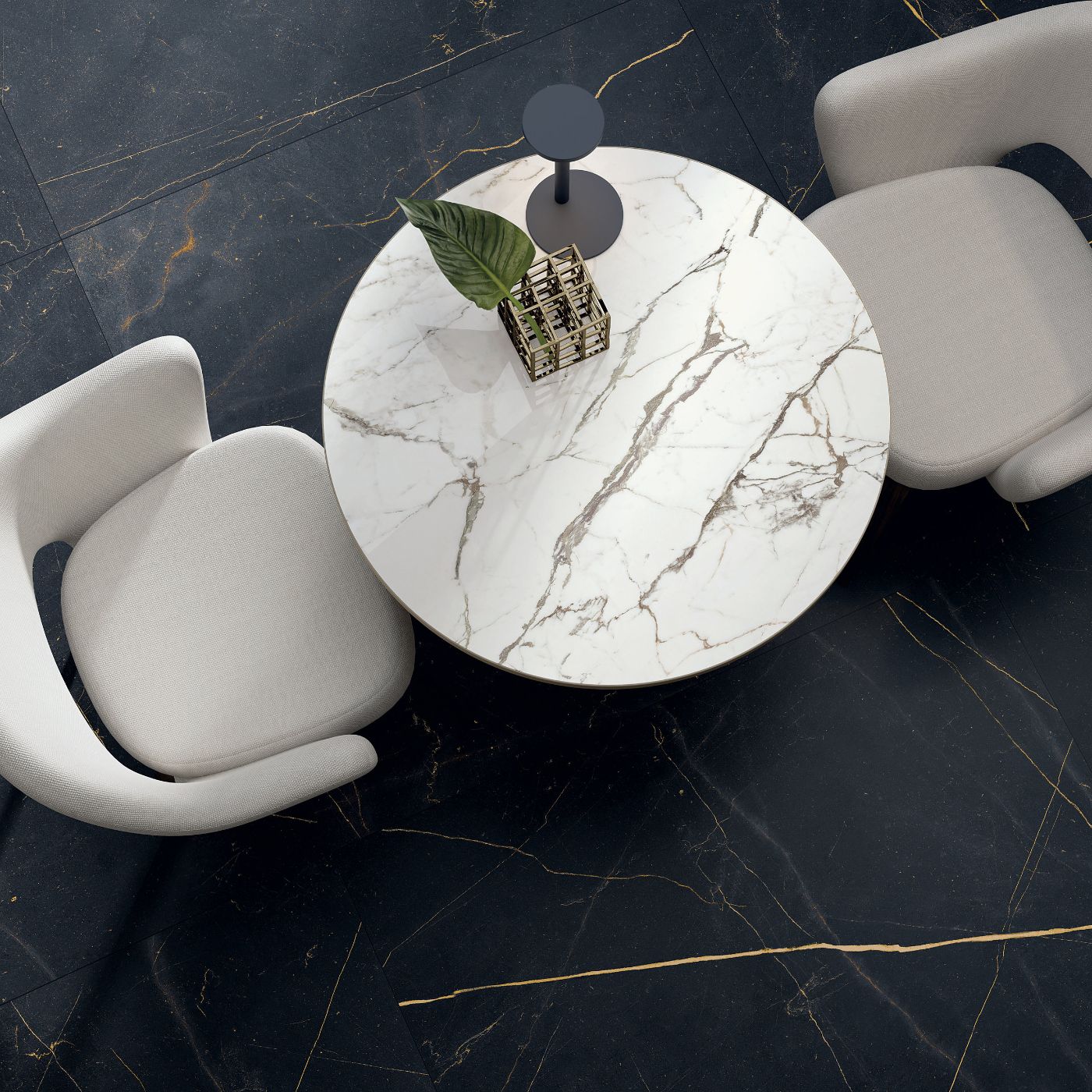 Marmorikuvioiset laatat ABK Sensi 900 Precious Black, 120x120 cm, 8,5 mm, matta, liukuesto R10