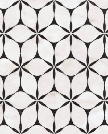 Mosaiikkilaatta marmorikuviolla ABK Sensi Fantasy Flower, 60x120 cm, 8,5 mm, kiiltävä strukturoitu 3D (lux 3D)