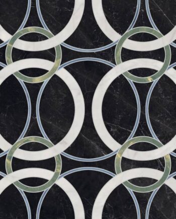 Mosaiikkilaatta marmorikuviolla ABK Sensi Fantasy Circular, 60x120 cm, 8,5 mm, kiiltävä strukturoitu 3D (lux 3D)