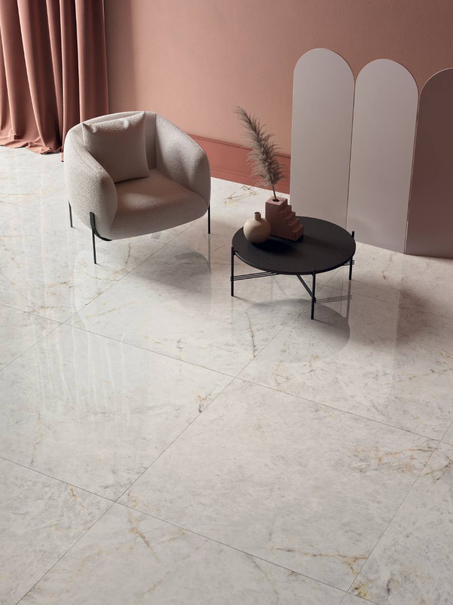 Marmorijäljitelmä laatta ABK Sensi Gems Crystal, 60x120 cm, 8,5 mm, kiiltävä (lux)