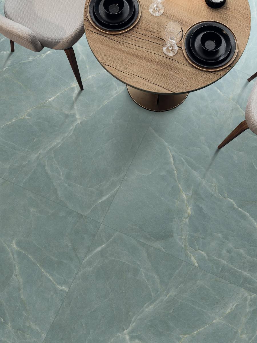 Marmorijäljitelmä laatta ABK Sensi Nuance Sea Green, 60x120 cm, 8,5 mm, kiiltävä strukturoitu 3D (lux 3D)