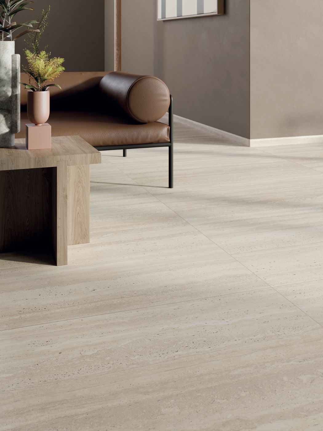 Kivikuvioiset laatat ABK Sensi Roma Ivory, 120x120 cm, 8,5 mm, matta, liukuesto R10
