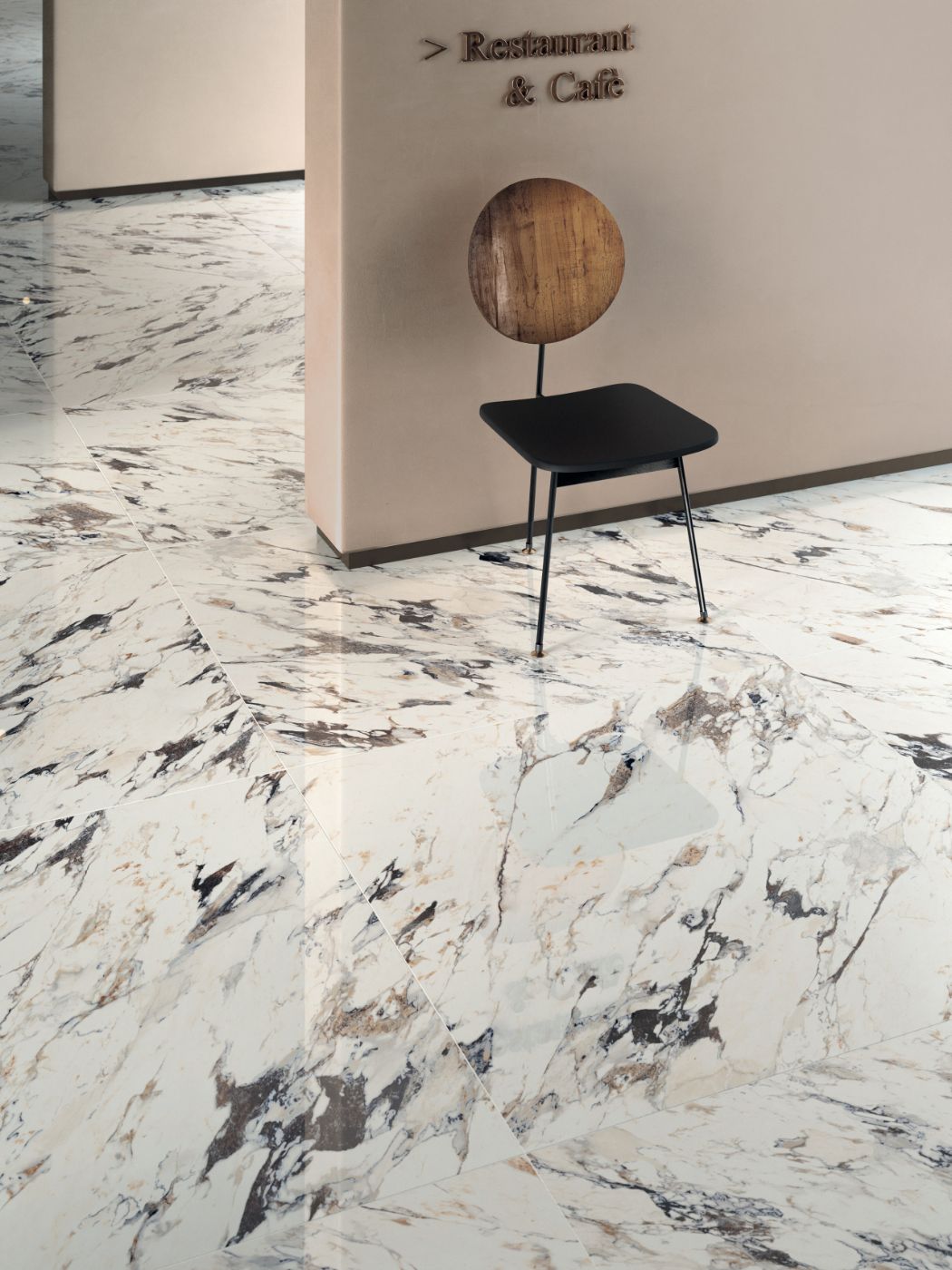 Marmorikuvioiset laatat ABK Sensi Up Breccia Melange, 120x120 cm, 8,5 mm, kiiltävä (lux)