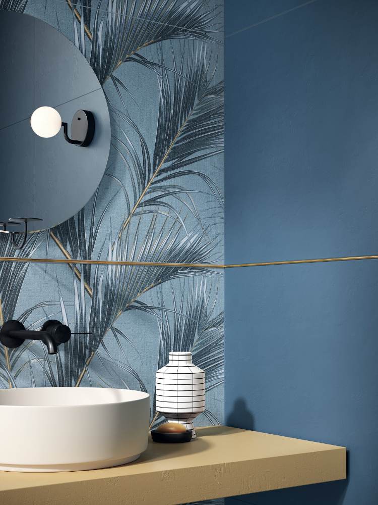 Kuviollinen keraaminen seinälaatta ABK Wide&Style Mini Palm, 60x120 cm, 7 mm, matta