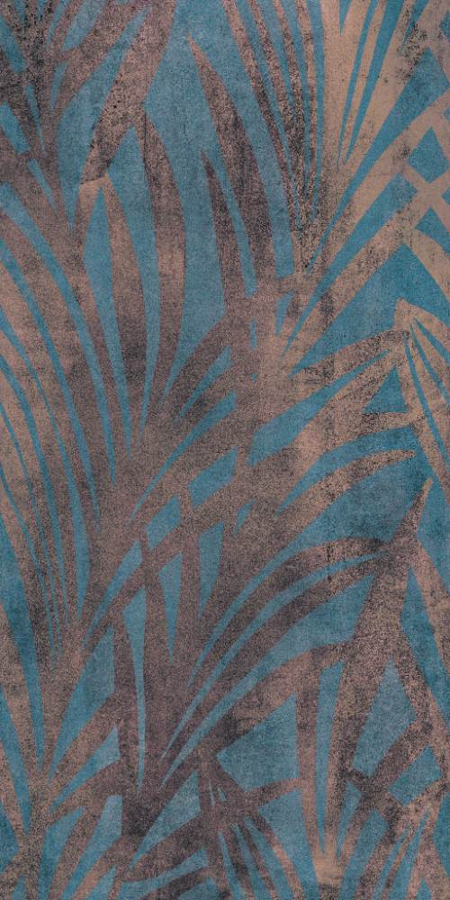 Kuviollinen koristesuurlaatta ABK Wide&Style Jungle Blue, 160x320 cm, 6 mm, matta