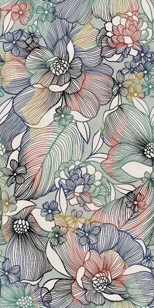 Kuviollinen koristesuurlaatta ABK Wide&Style Sixties Light, 160x320 cm, 6 mm, matta