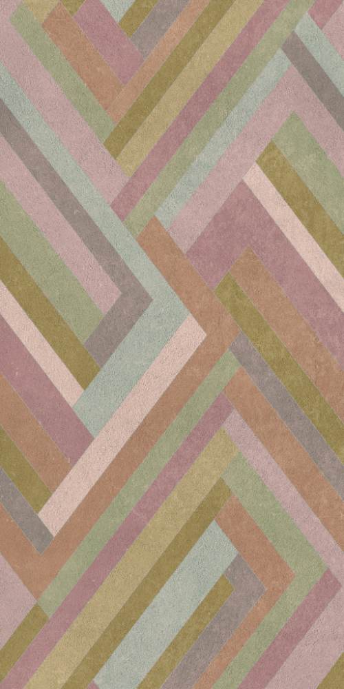 Kuviollinen koristesuurlaatta ABK Wide&Style Blocks Lilac, 160x320 cm, 6 mm, matta