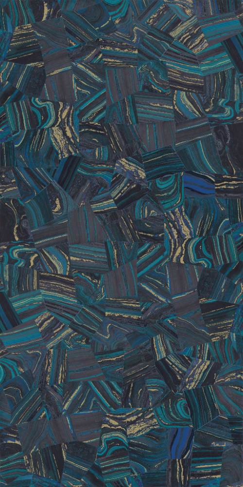 Kuviollinen koristesuurlaatta ABK Wide&Style Precious Blue, 160x320 cm, 6 mm, matta