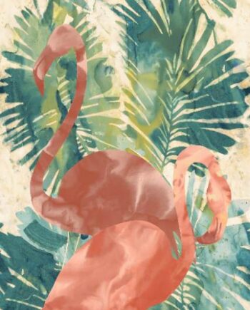 Kuviollinen koristesuurlaatta ABK Wide&Style Tropical Flamingo, 120x280 cm, 6 mm, matta