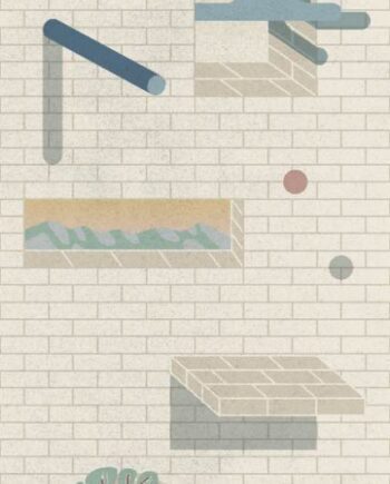 Kuviollinen koristelaatta ABK Wide&Style Bricklane A, 120x240 cm (4 x 60x120 cm), 8,5 mm, matta