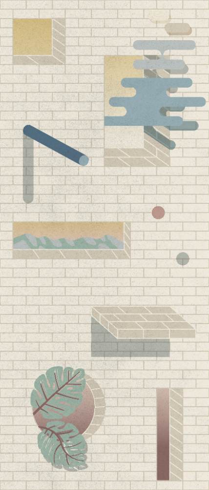 Kuviollinen koristelaatta ABK Wide&Style Bricklane A, 120x240 cm (4 x 60x120 cm), 8,5 mm, matta