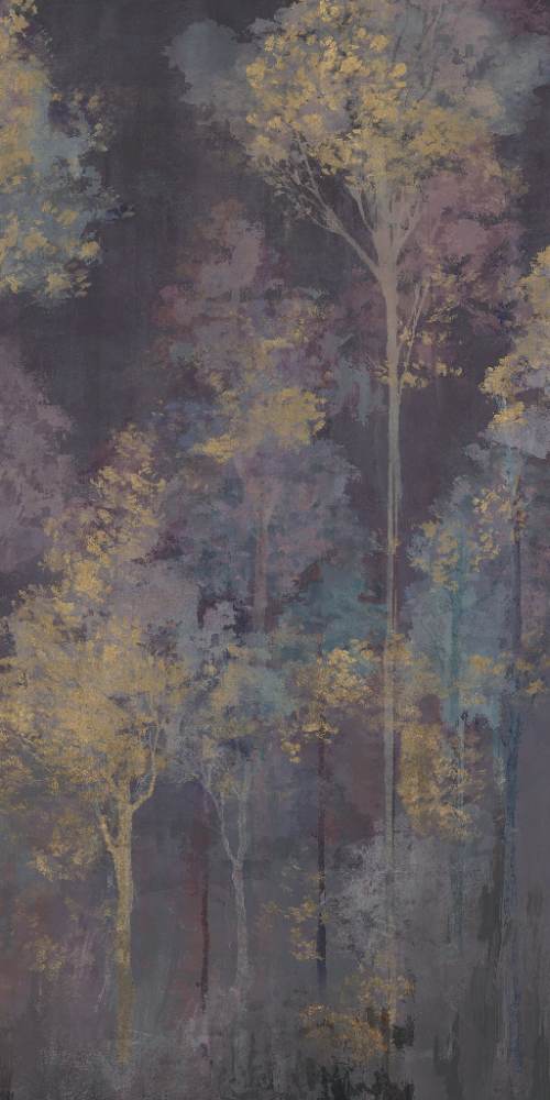 Kuviollinen koristesuurlaatta ABK Wide&Style Trees Purple B, 160x320 cm, 6 mm, matta