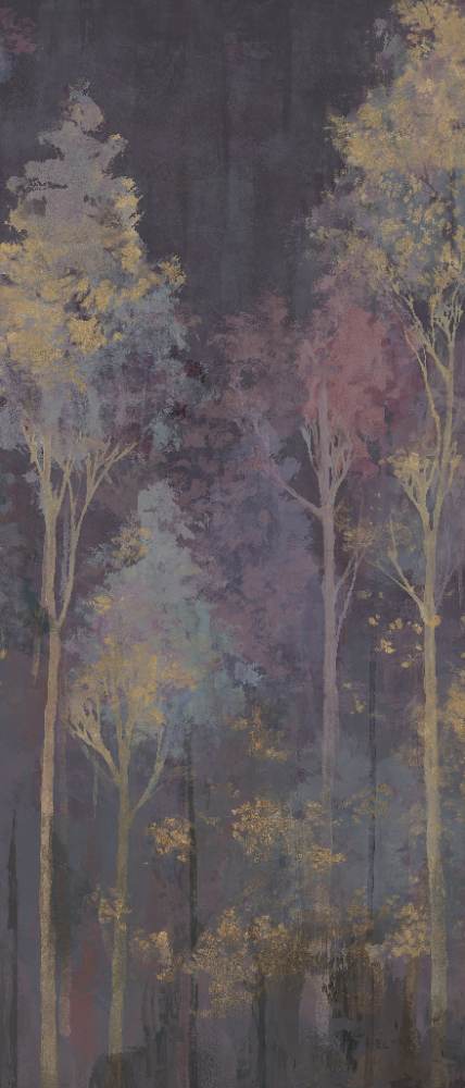 Kuviollinen koristesuurlaatta ABK Wide&Style Trees Purple A, 120x280 cm, 6 mm, matta