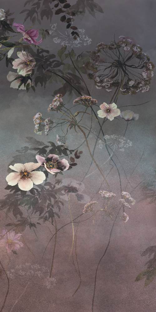 Kuviollinen koristesuurlaatta ABK Wide&Style Country Flowers Pink B, 160x320 cm, 6 mm, matta