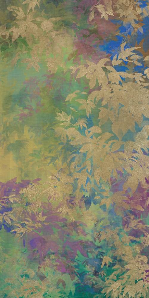 Kuviollinen koristesuurlaatta ABK Wide&Style Foliage Yellow B, 160x320 cm, 6 mm, matta