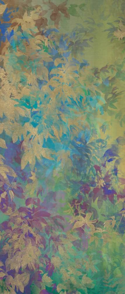 Kuviollinen koristesuurlaatta ABK Wide&Style Foliage Yellow A, 120x280 cm, 6 mm, matta