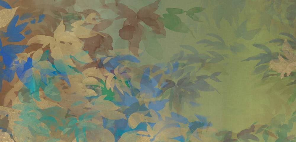 Kuviollinen koristelaatta ABK Wide&Style Foliage Yellow A, 120x240 cm (4 x 60x120 cm), 8,5 mm, matta