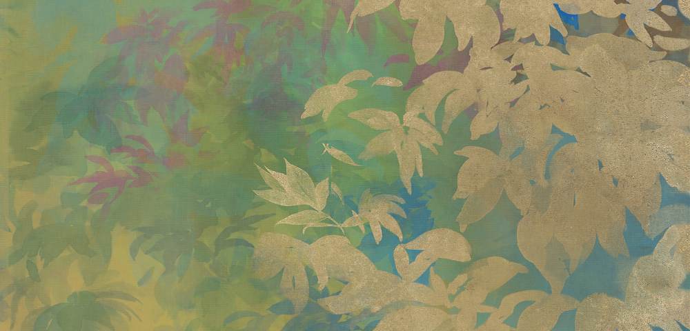 Kuviollinen koristelaatta ABK Wide&Style Foliage Yellow B, 120x240 cm (4 x 60x120 cm), 8,5 mm, matta