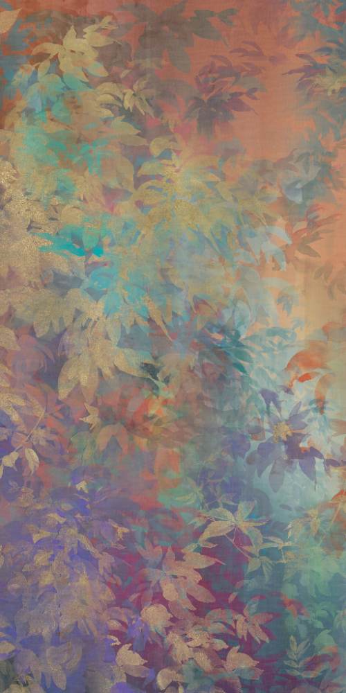 Kuviollinen koristesuurlaatta ABK Wide&Style Foliage Orange A, 160x320 cm, 6 mm, matta