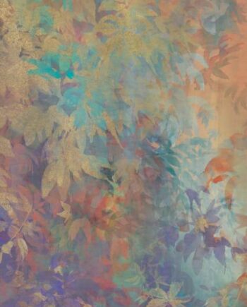 Kuviollinen koristesuurlaatta ABK Wide&Style Foliage Orange A, 120x280 cm, 6 mm, matta
