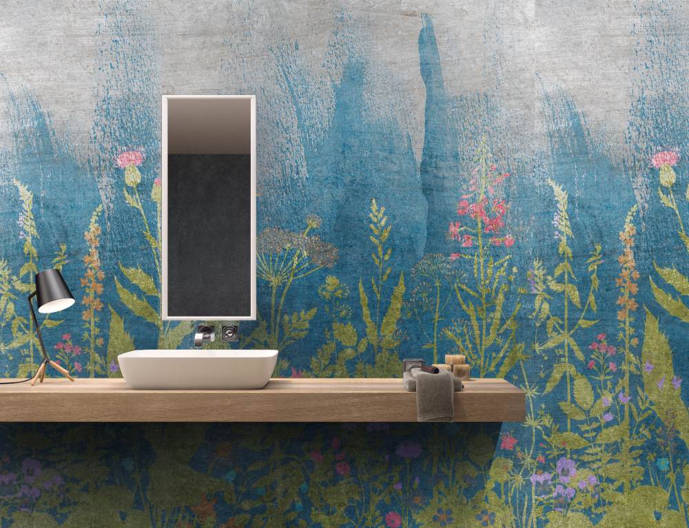 Kuviollinen koristesuurlaatta ABK Wide&Style Botanical B, 160x320 cm, 6 mm, matta