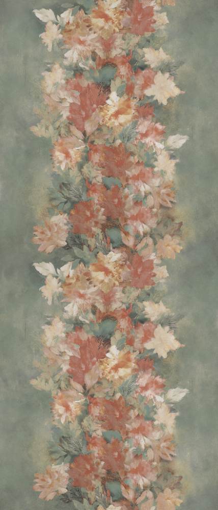 Kuviollinen koristesuurlaatta ABK Wide&Style Peonies, 120x280 cm, 6 mm, matta