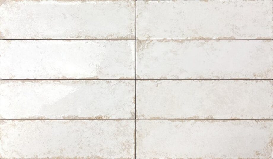 189187-2 Kulunud servadega läikiv keraamiline seinaplaat Dune Antiga Blanco, 6,9x24 cm, 9 mm, valge