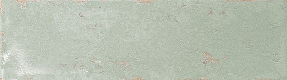 Kulunud servadega läikiv keraamiline seinaplaat Dune Antiga Verde, 6,9x24 cm, 9 mm, roheline