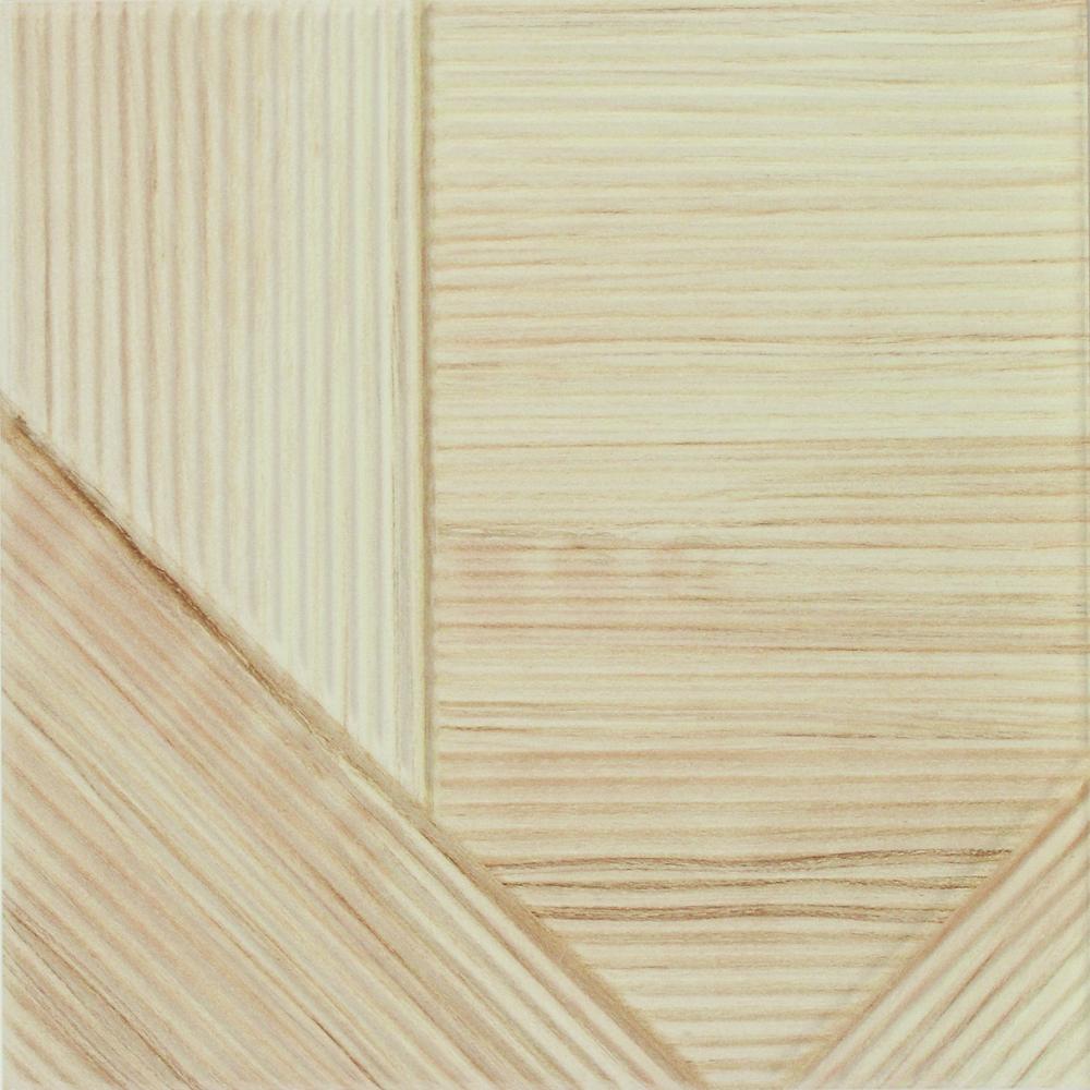 Triibulise 3D reljeefiga keraamiline seinaplaat Dune Stripes Mix Bamboo, 25x25 cm, 10 mm, bambus