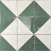 189216-2 Valencia hüdroplaadi mustriga portselanplaat Dune Antiga Cabanyal Verde, 20x20 cm, 9 mm, roheline