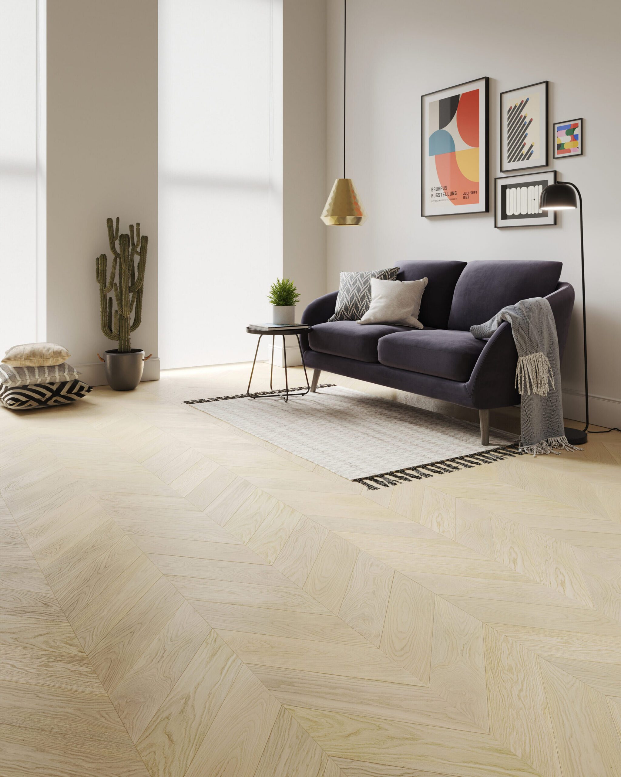 Chevron tammiparketti Esta Nordic S Linen erittäin mattalakattu – 3