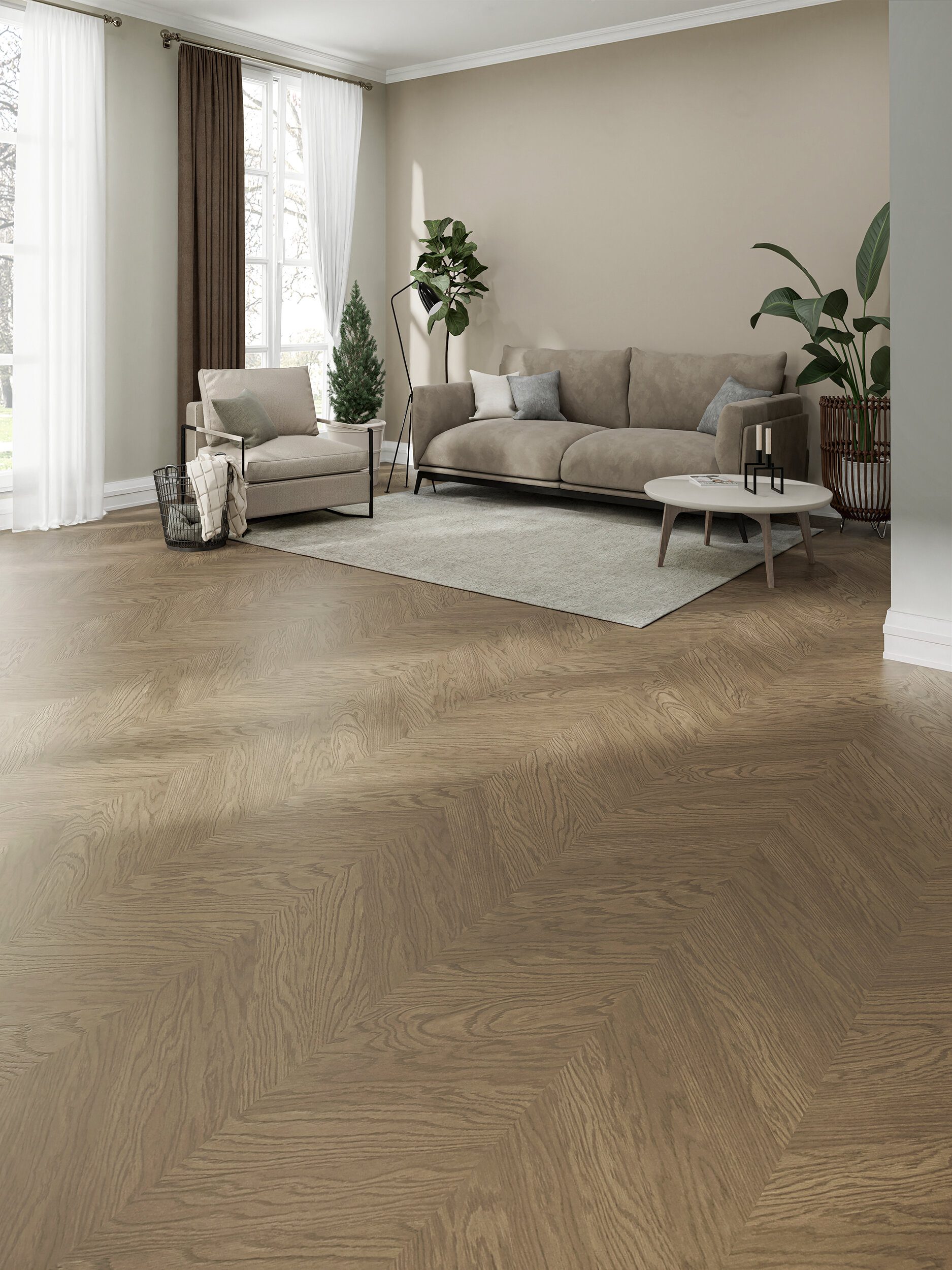 Chevron tammiparketti Esta Nova Eco Elite Havana erittäin mattalakattu – 3