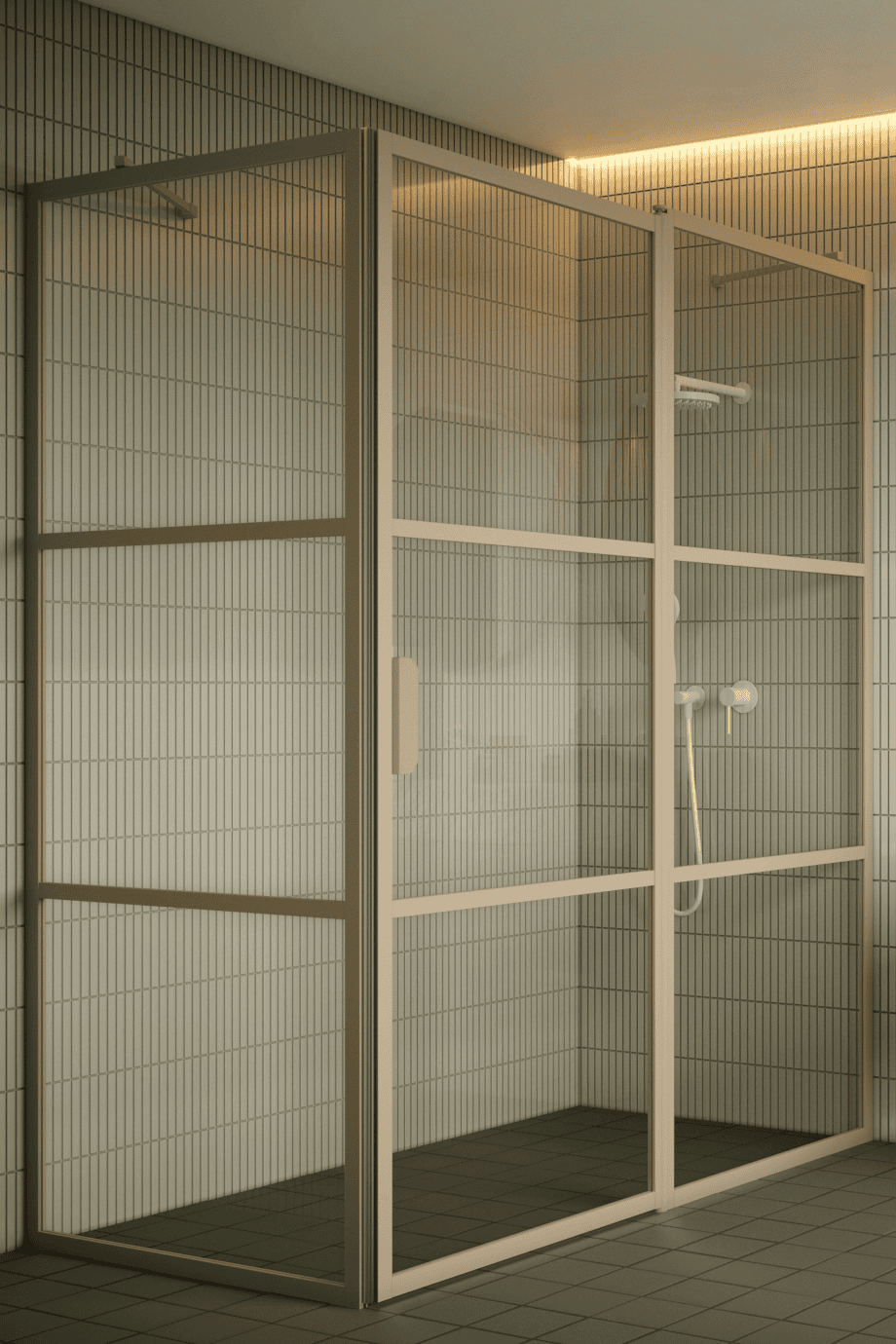 Suihkunurkka Hietakari Bläk 761 Tokyo, Sand-kehys, Reeded-lasi