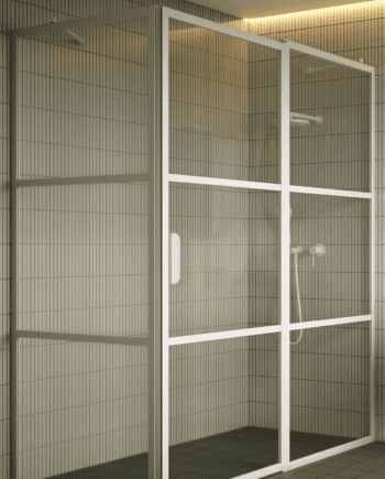 Suihkunurkka Hietakari Bläk 761 Tokyo, kiinteä seinä + kääntyvä ovi + kiinteä osa