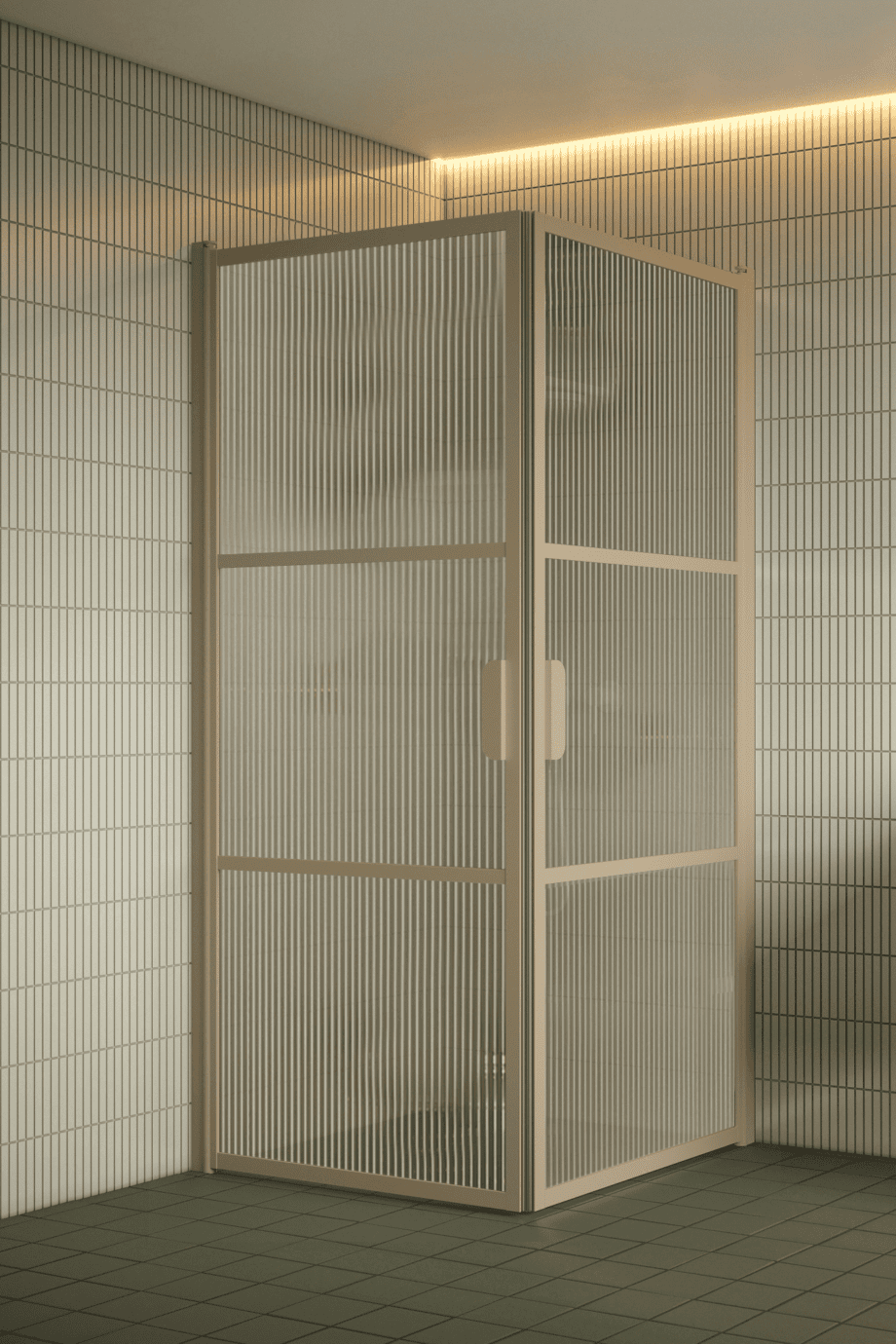 Suihkunurkka Hietakari Bläk 762 Tokyo, Sand-kehys, Reeded-lasi
