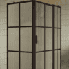 Suihkunurkka Hietakari Bläk 766 Paris, valkoinen kehys, Reeded-lasi