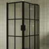 Suihkunurkka Hietakari Bläk 768 Paris, musta kehys, Reeded-lasi