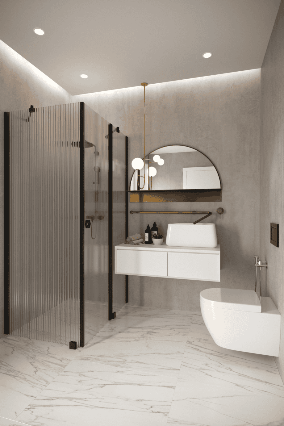 Suihkunurkka Hietakari Forma 370, musta kehys, Reeded-lasi