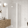 Suihkunurkka Hietakari Infinia 261, valkoinen kehys, Chinchilla-kuviolasi
