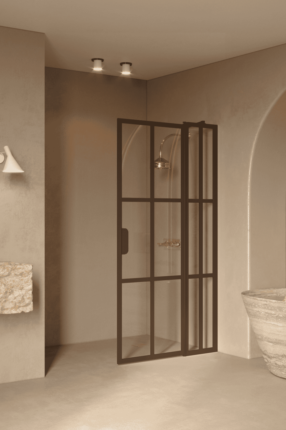 Kääntyvä suihkuseinä kiinteällä osalla Hietakari Bläk 739 Paris – 6