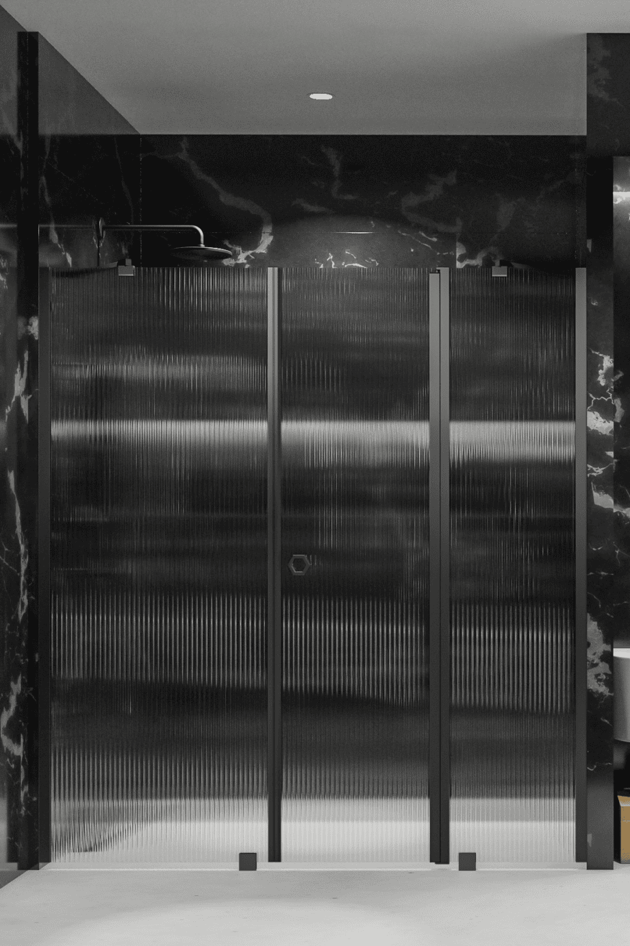 Tilanjakaja Hietakari Forma 319, musta kehys, Reeded-lasi Tilanjakaja Hietakari Forma 319, musta kehys, Reeded-lasi