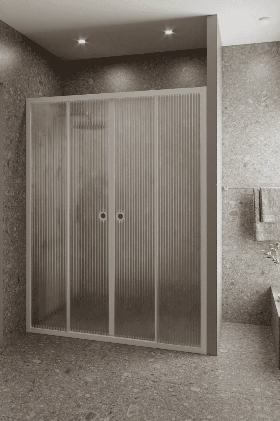 Tilanjakaja Hietakari Forma 464, valkoinen kehys, Reeded-lasi