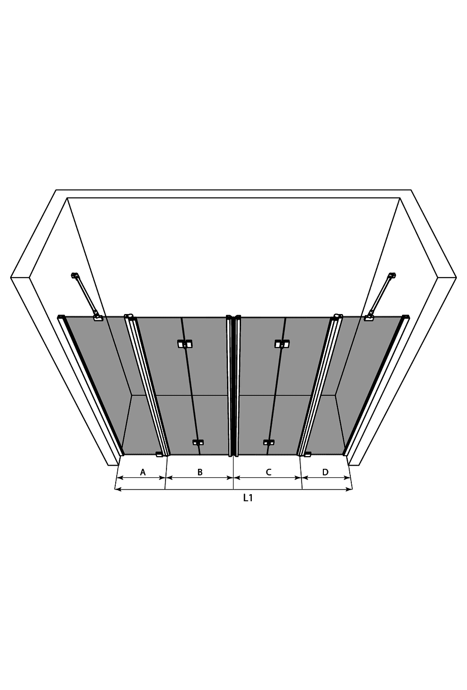 Tilanjakaja Hietakari Infinia 250 – 3D-piirros Tilanjakaja Hietakari Infinia 250 – 3D-piirros