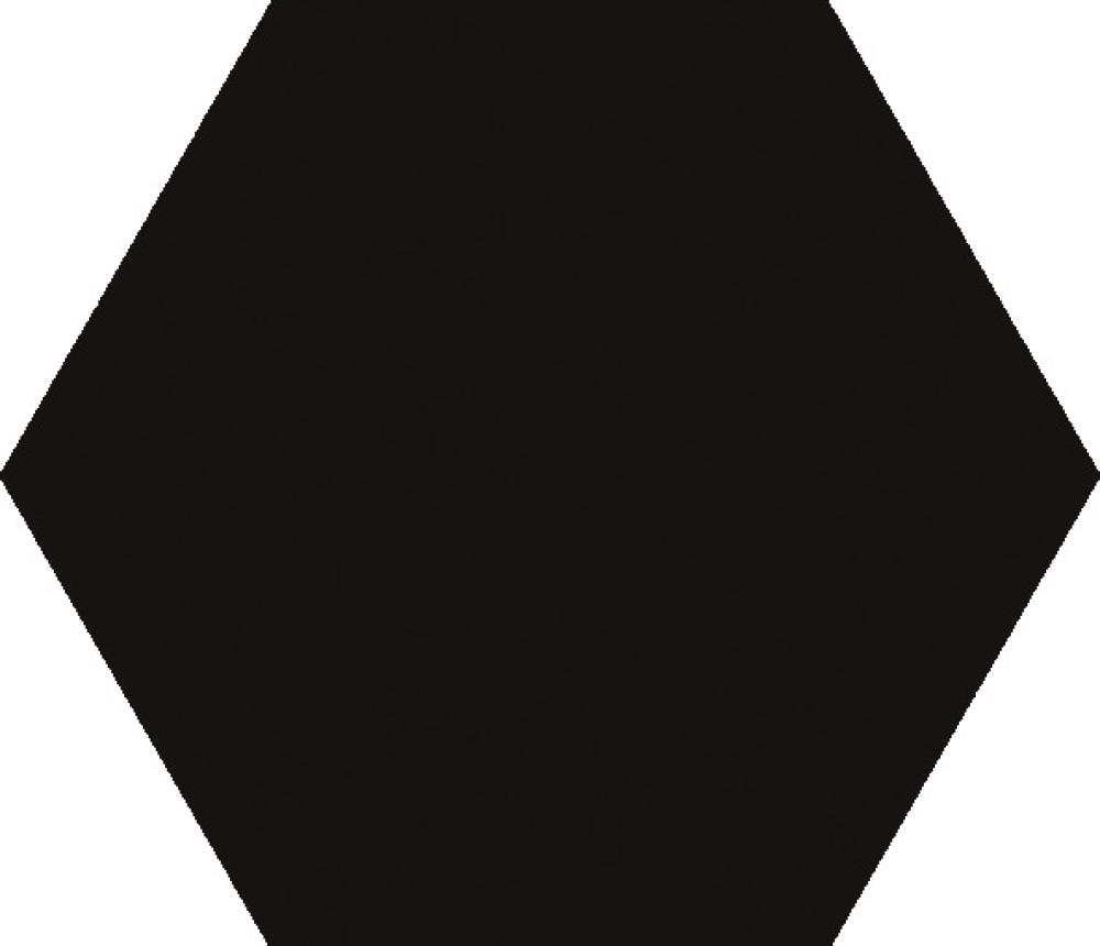 Kuusnurkne portselanplaat Dune Exa Black, 15x17 cm, 8 mm, must, R10