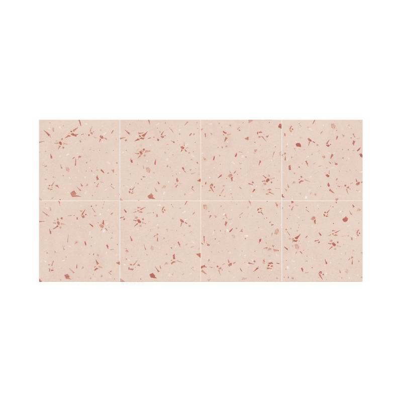 Värviline terrazzo-mustriga keraamiline plaat Dune Fragmenta Coral
