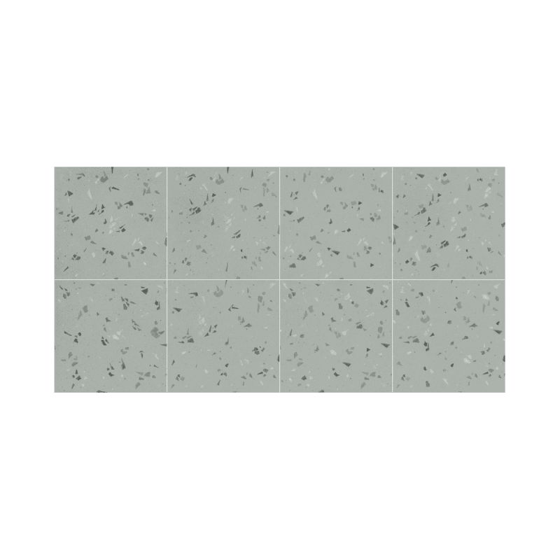 Värviline terrazzo-mustriga keraamiline plaat Dune Fragmenta Gris